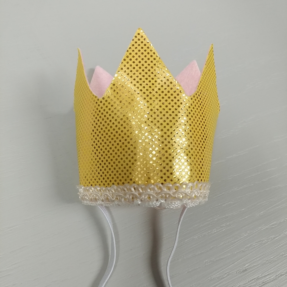 Gold Glitter Crown Headband Baby Toddler Princess Queen Birthday - Picture 7 of 8